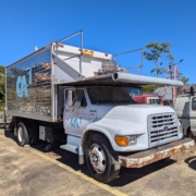 front view of airport catering truck