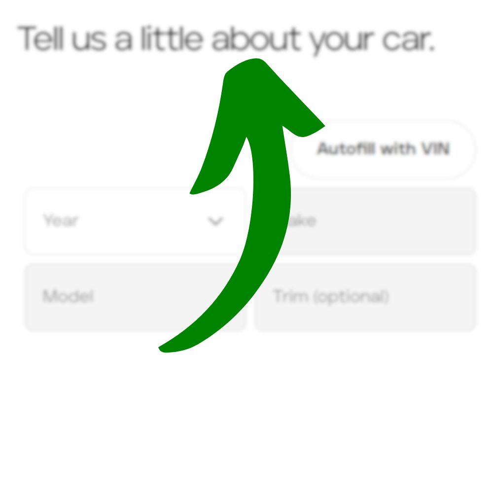 example of the form you fill out to get an offer for your vehicle